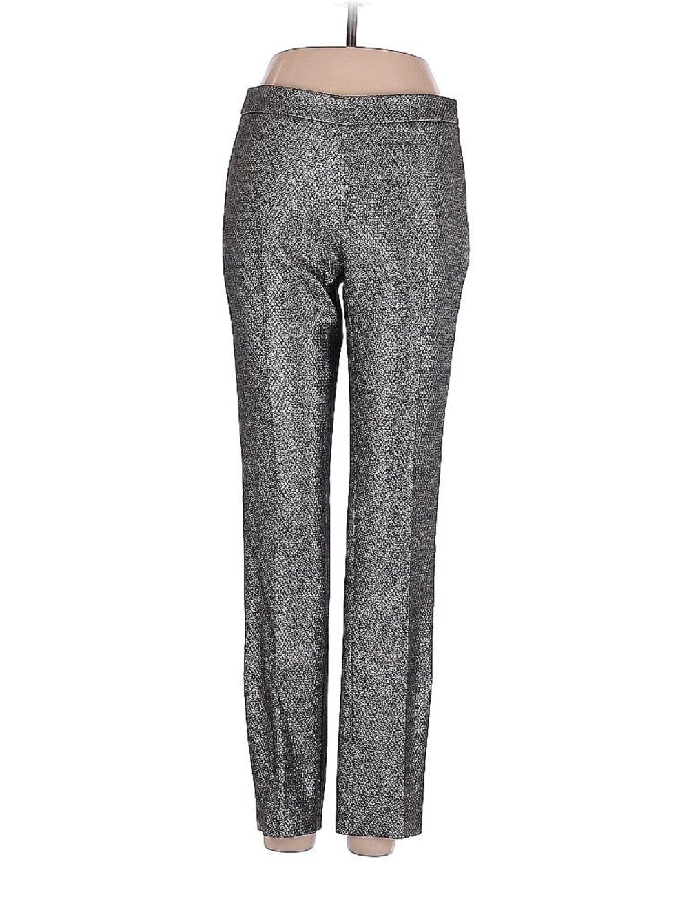 Worth New York Metallic Silver Straight-Leg Pants